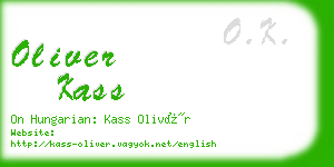 oliver kass business card